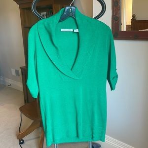 Autumn Cashmere Kelly green 3/4 sleeve sweater v neck